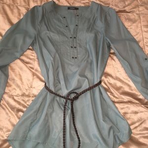 Theme tunic style shirt, great blue green color!!